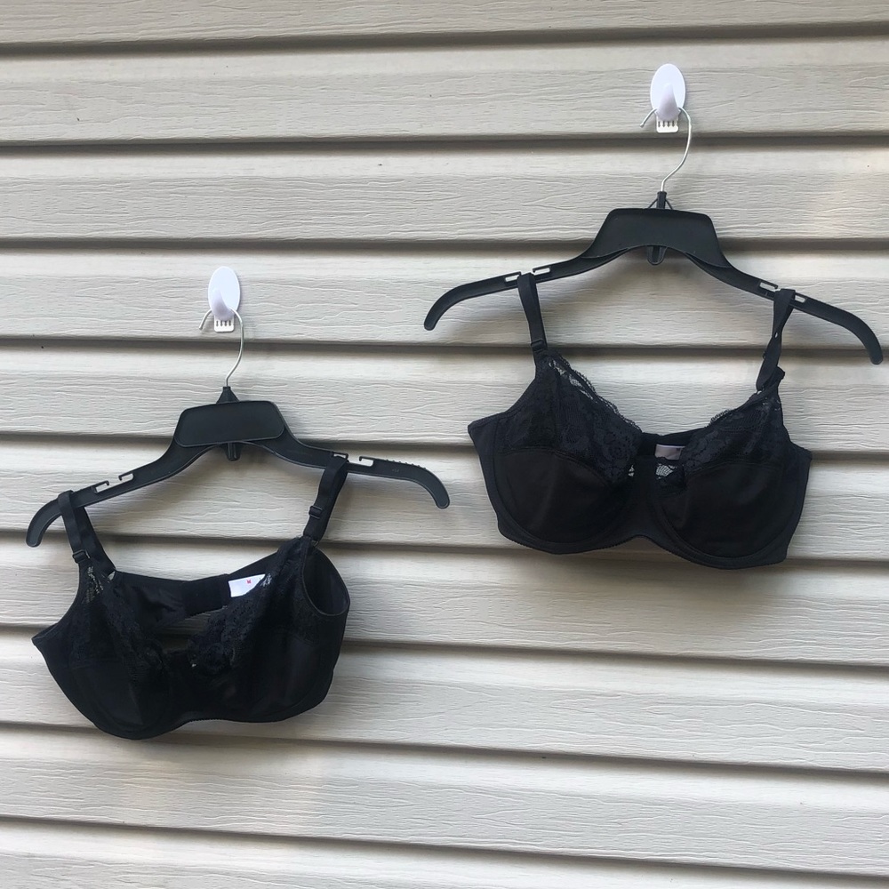 2NEW black lace accent padded bras 38c Kmart